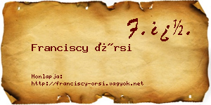 Franciscy Örsi névjegykártya